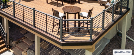 Fast Balcony Horizontal Bar Balcony Railing System - frame and rail detail