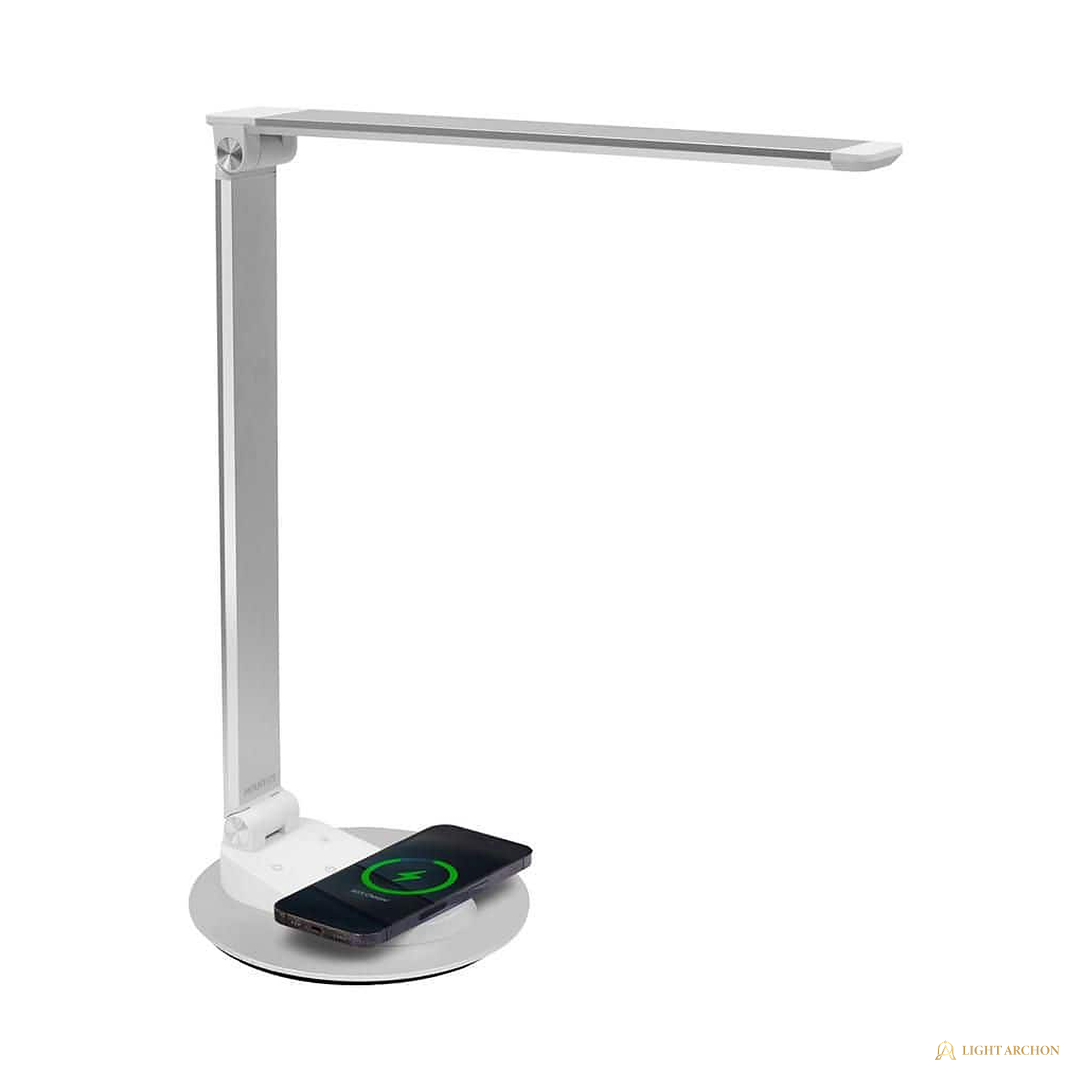 Light Archon ChargeBase 16 in. LED Desk Lamp with Wireless Charging, Silver - construction detail