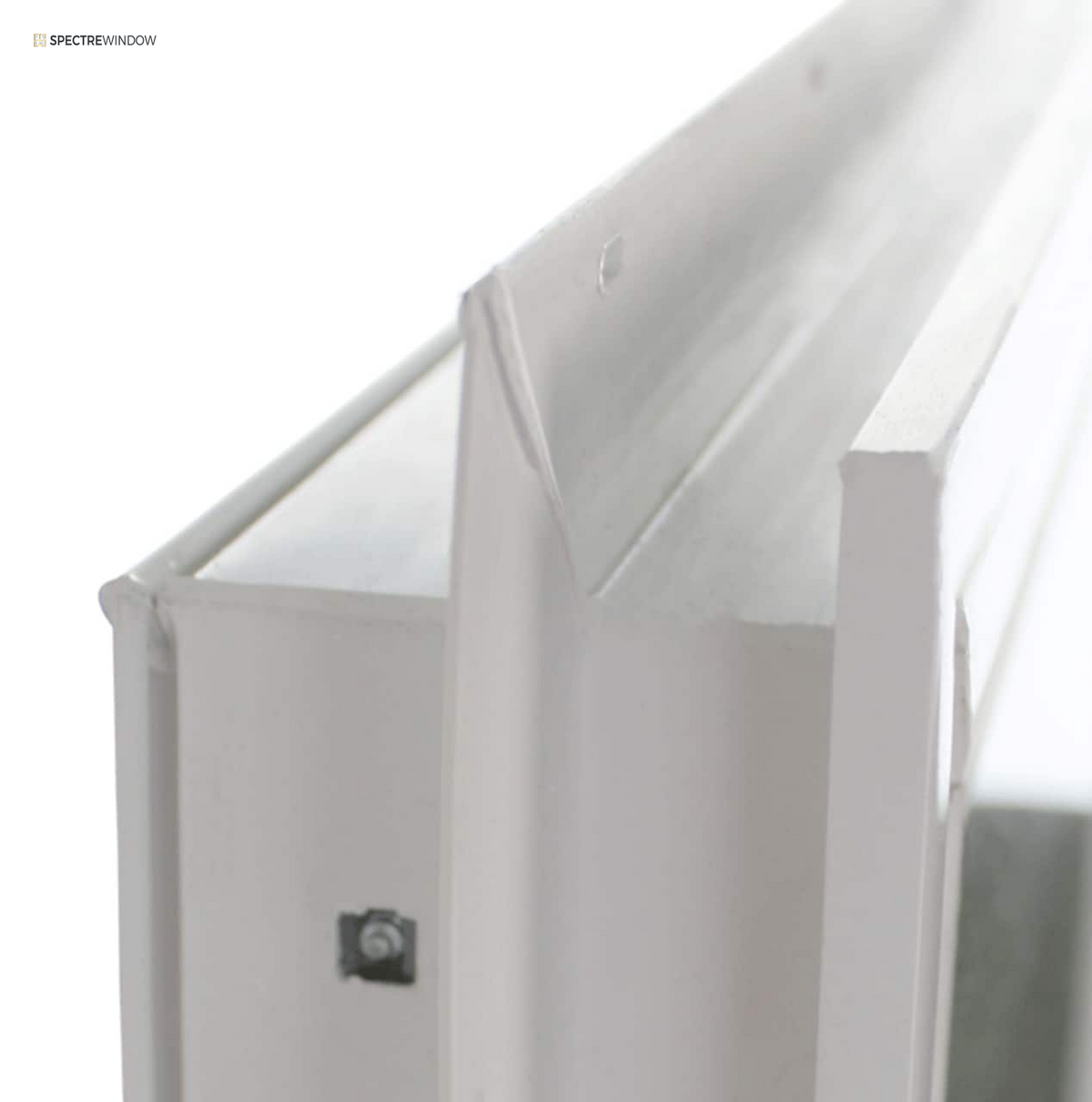 Spectre Window 48 in. x 12 in. Vinyl Transom Window with Double Pane Insulated Glass - frame and hardware detail