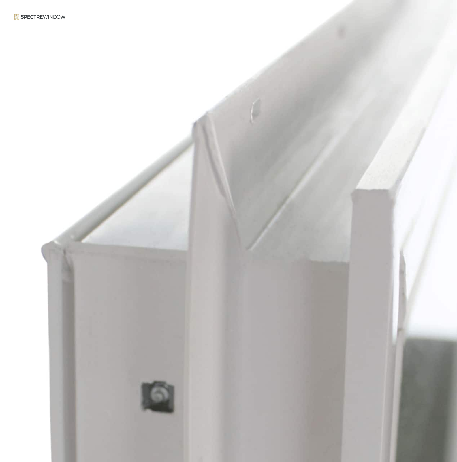 Spectre Window 48 in. x 12 in. Vinyl Transom Window with Double Pane Insulated Glass - frame and hardware detail