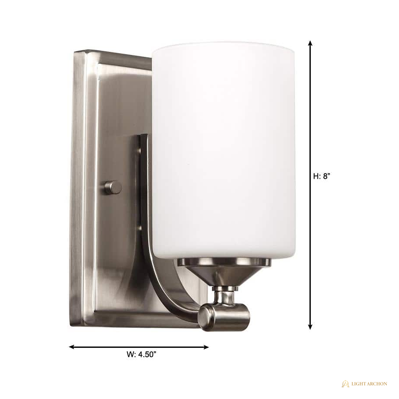 Light Archon Vesper 4.5 in. 1-Light Wall Sconce with Frosted Opal Shade, Brushed Nickel - construction detail
