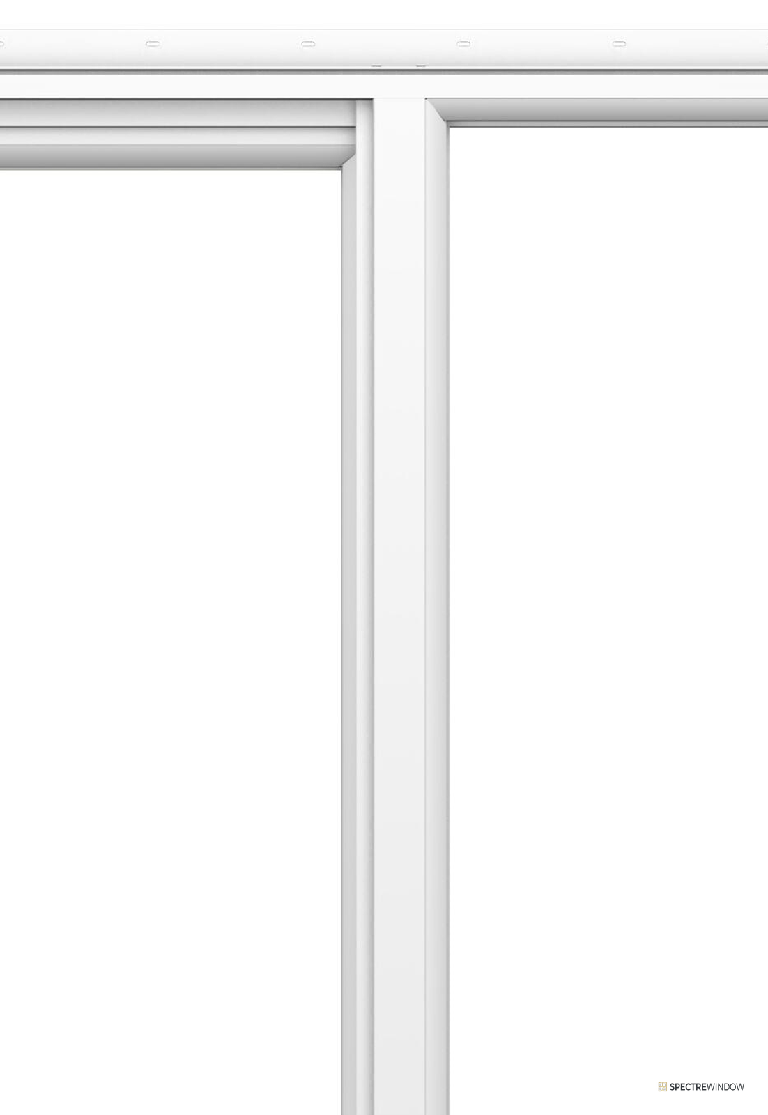 Spectre Window 71.5 in. x 47.5 in. Vinyl Sliding Window with Half Screen - frame and hardware detail