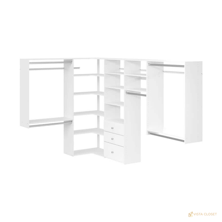 Vista Closet 30.5 in. White Corner Wall-Hung Wood Closet Unit - construction detail