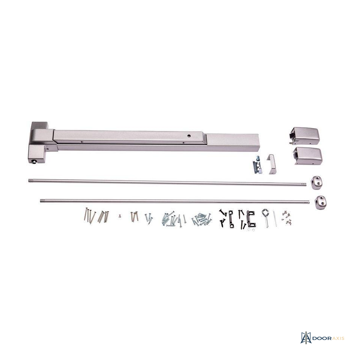 Door Axis Grade 2 Surface Vertical Rod Exit Device, 36 in, Aluminum - panel and glazing detail