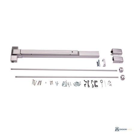 Door Axis Grade 2 Surface Vertical Rod Exit Device, 36 in, Aluminum - panel and glazing detail
