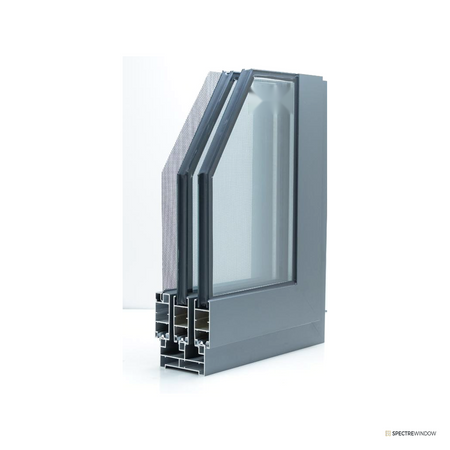 Spectre Window 85 Series Three Track Aluminum Sliding Window with Screen Track - frame and hardware detail