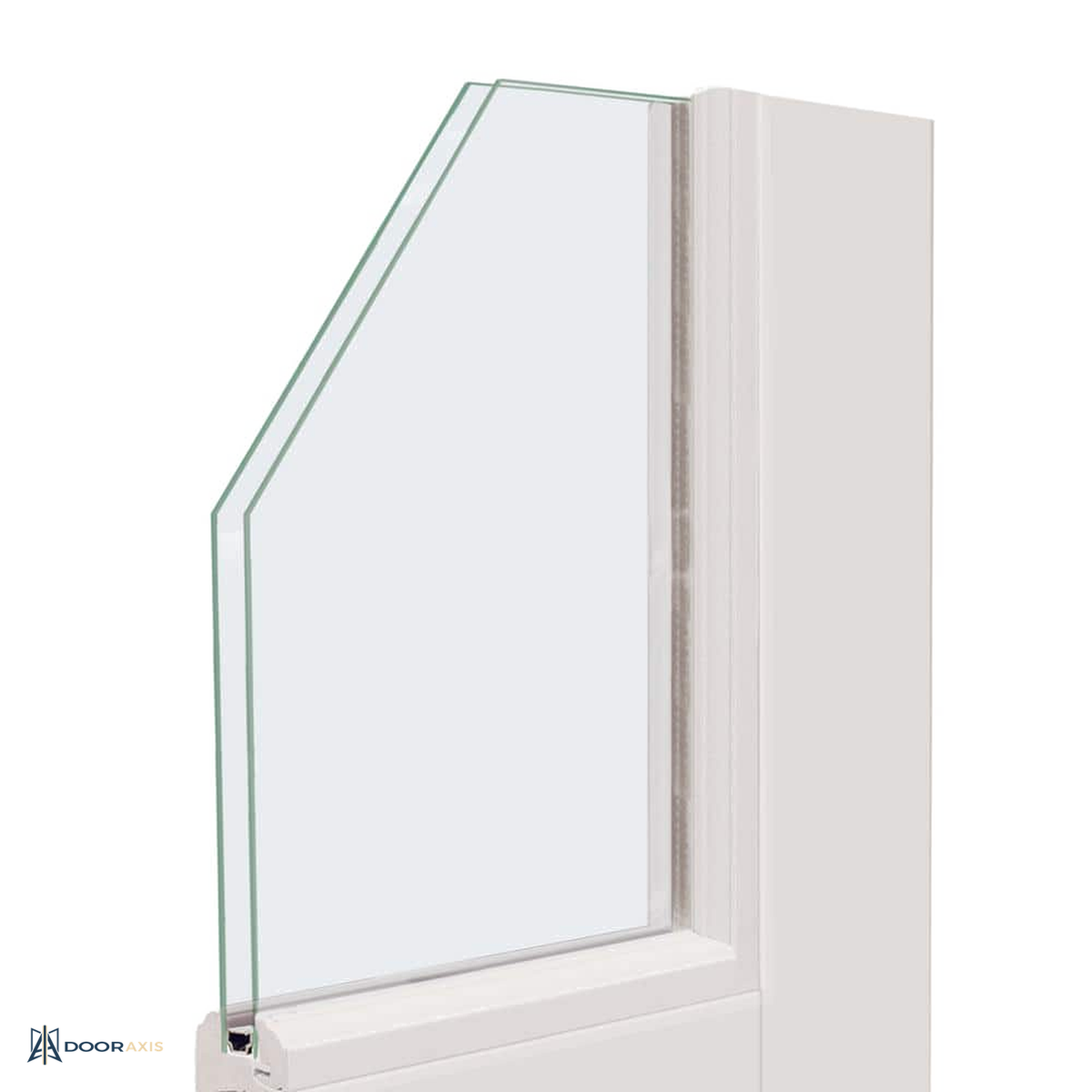 Door Axis 72 in x 80 in White Composite Sliding Patio Door, Low-E Argon Glass - panel and glazing detail