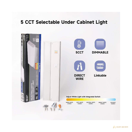 Light Archon Linea Direct Wire LED Under Cabinet Light, Selectable CCT, Linkable - construction detail