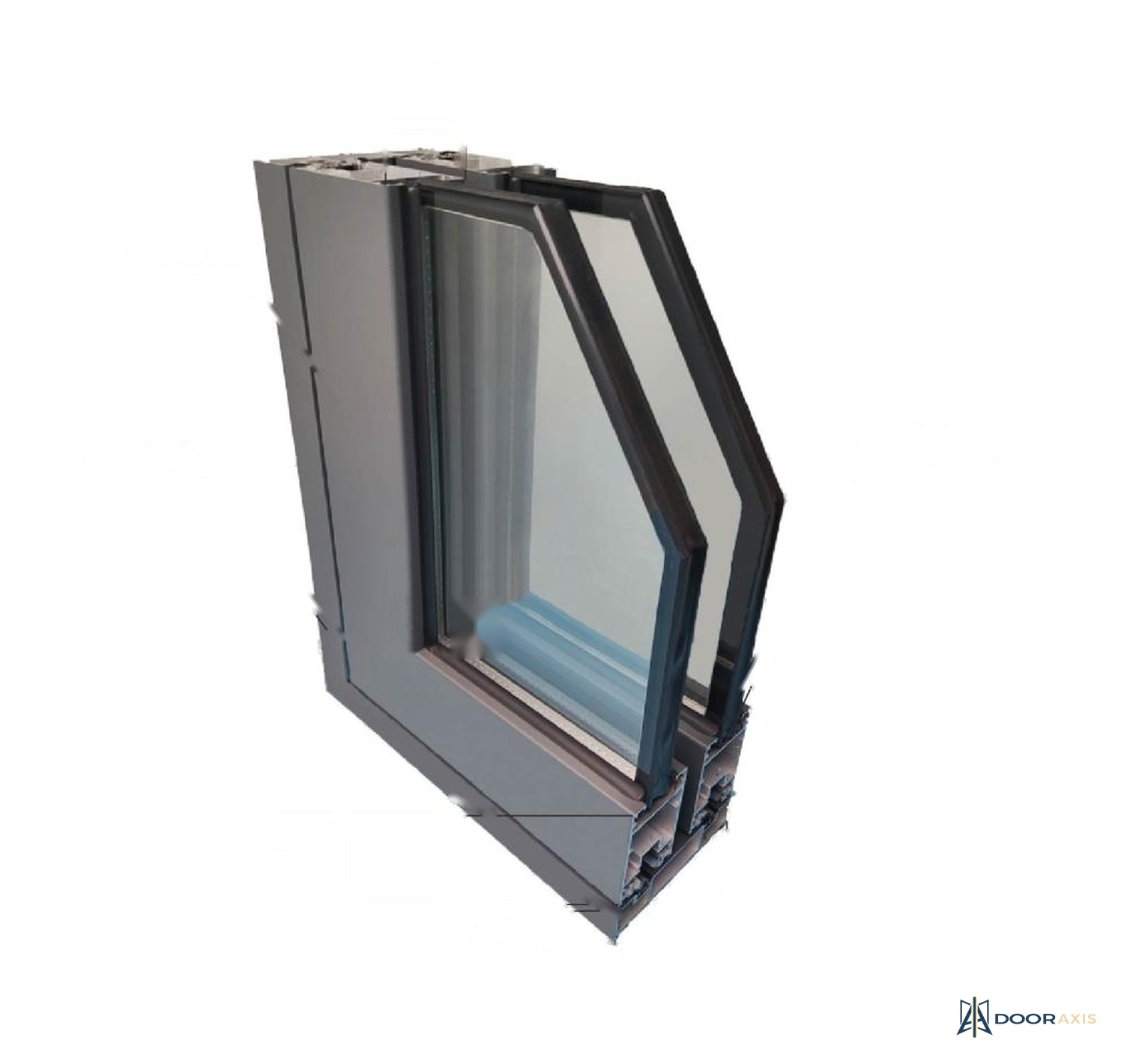 Door Axis 120 Series Wide Frame Aluminum Sliding Patio Door, Insulated Glass - panel and glazing detail