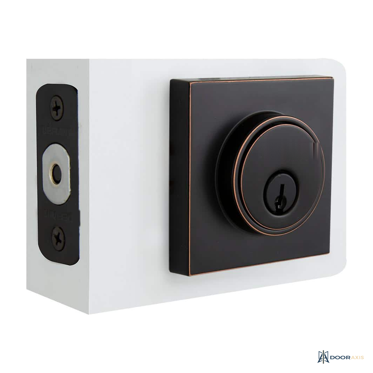 Door Axis Square Contemporary Single Cylinder Deadbolt - panel and glazing detail