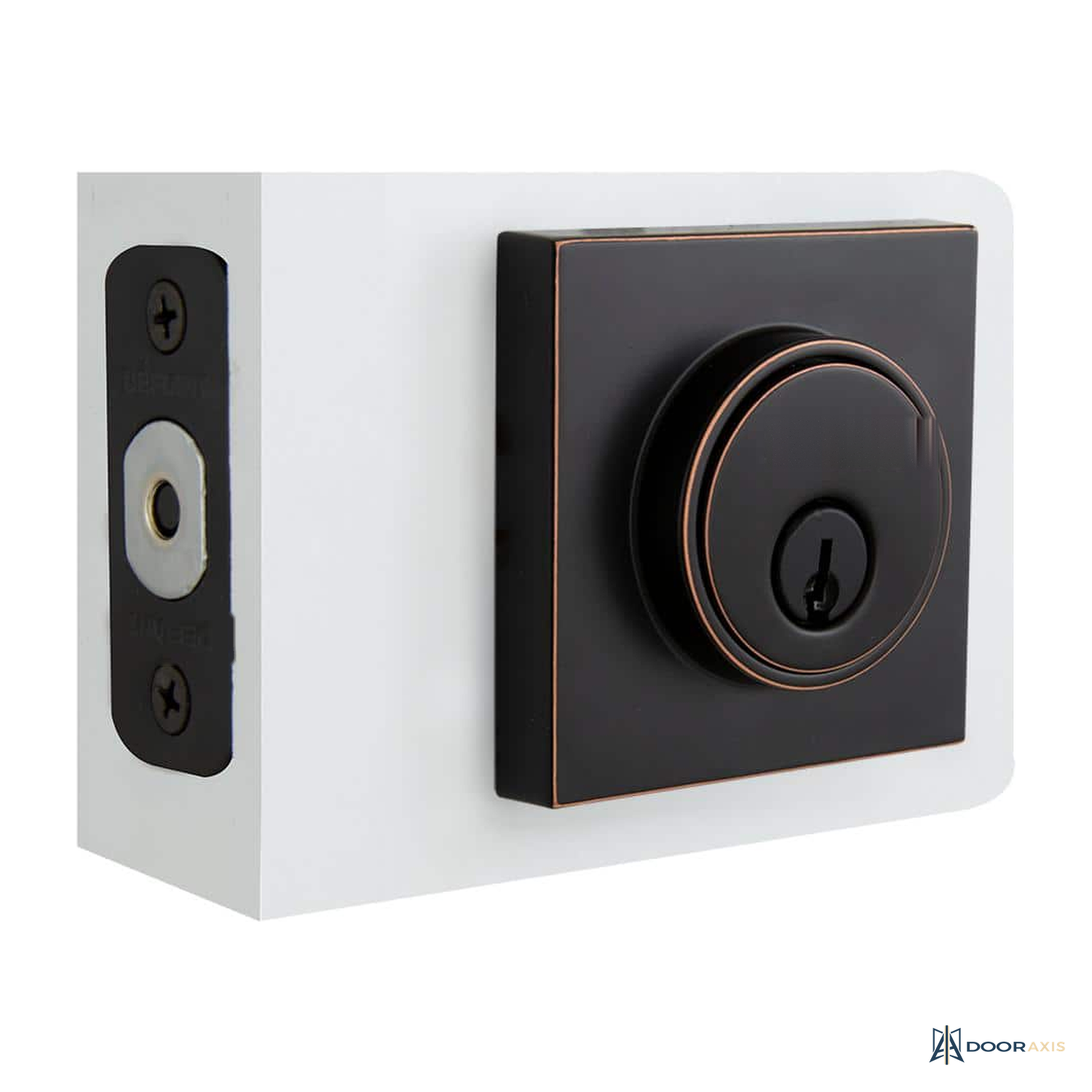 Door Axis Square Contemporary Single Cylinder Deadbolt - panel and glazing detail