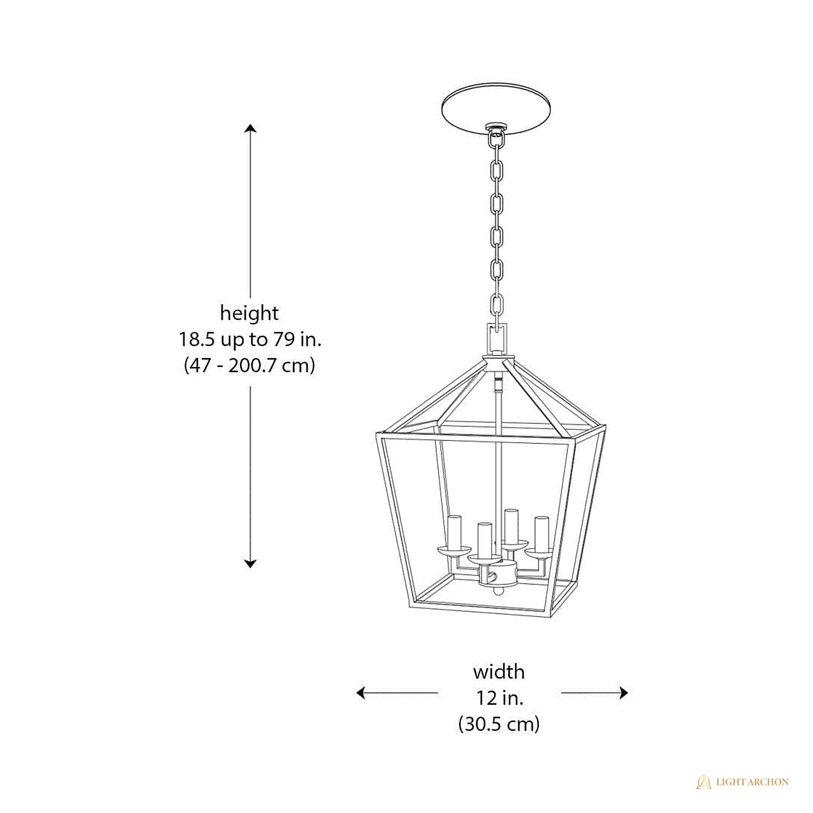 Light Archon Croft 12 in. 4-Light Bronze Farmhouse Cage Chandelier - construction detail