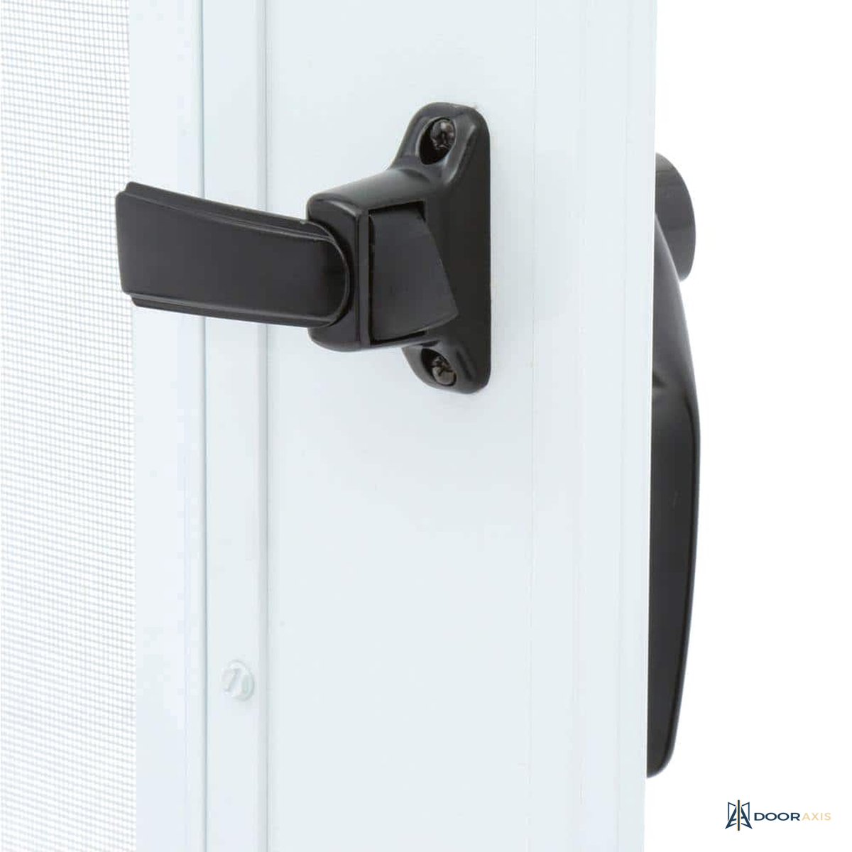Door Axis 36 in x 80 in White Vinyl Self-Storing Storm Door, 3/4 Light Tempered Glass - panel and glazing detail
