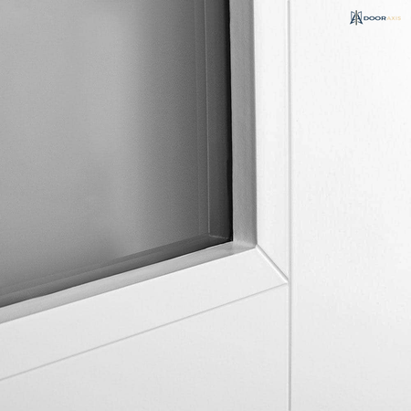 Door Axis 36 in x 80 in Switchable Privacy Glass Full Lite Fiberglass Prehung Front Door - panel and glazing detail