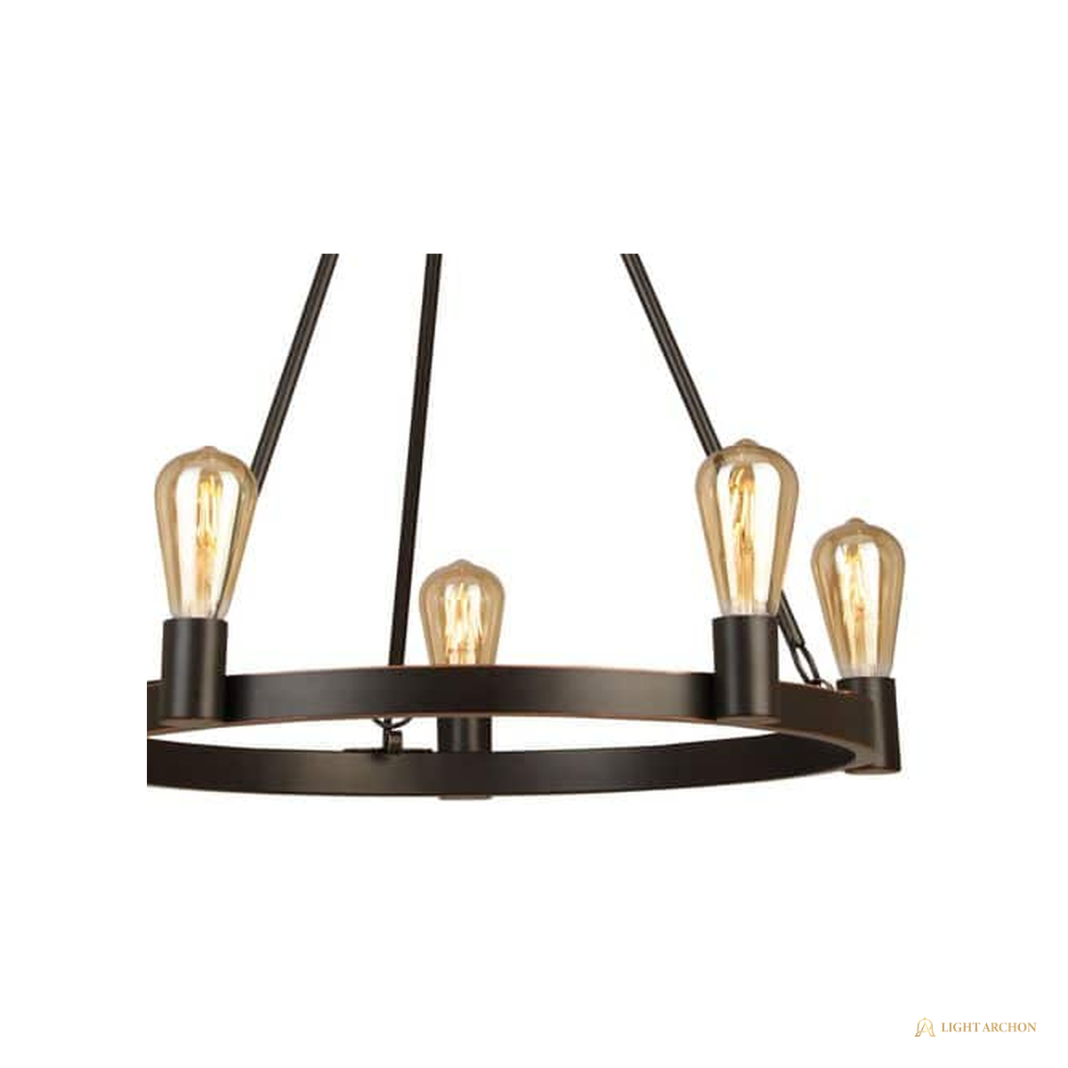 Light Archon Rowel 24 in. 5-Light Oil-Rubbed Bronze Wagon Wheel Chandelier - construction detail
