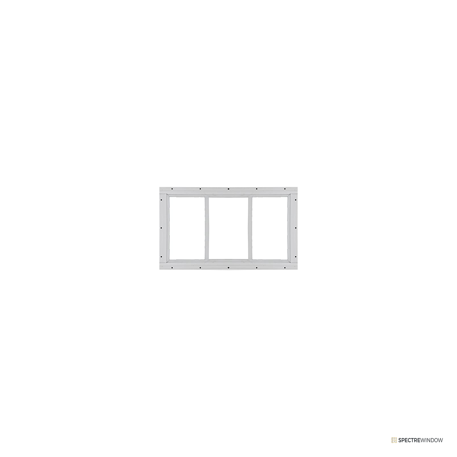 Spectre Window 72 in. x 10 in. Aluminum Fixed Transom Utility Window with Tempered Glass - frame and hardware detail