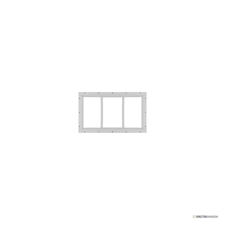 Spectre Window 72 in. x 10 in. Aluminum Fixed Transom Utility Window with Tempered Glass - frame and hardware detail