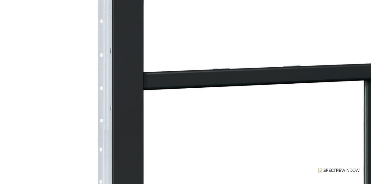 Spectre Window 35.5 in. x 59.5 in. Vinyl Single Hung Window with Low-E Argon Glass, ENERGY STAR Certified - frame and hardware detail