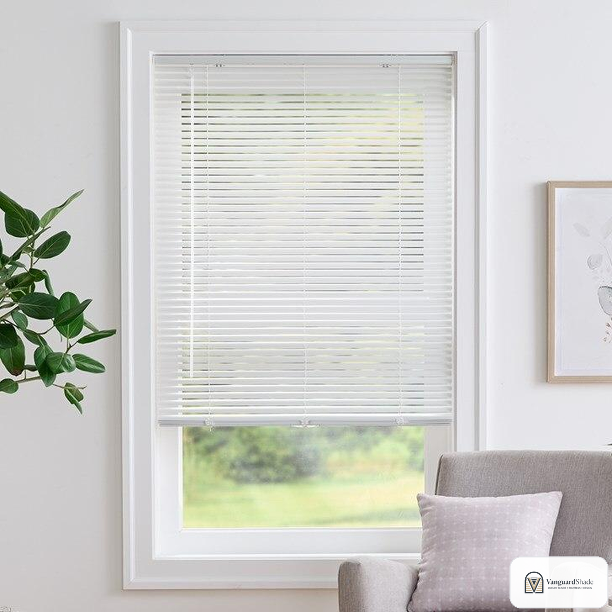 Vanguard Shade 1 in. Cordless Room Darkening Vinyl Mini Blind, Stock Sizes - detail view