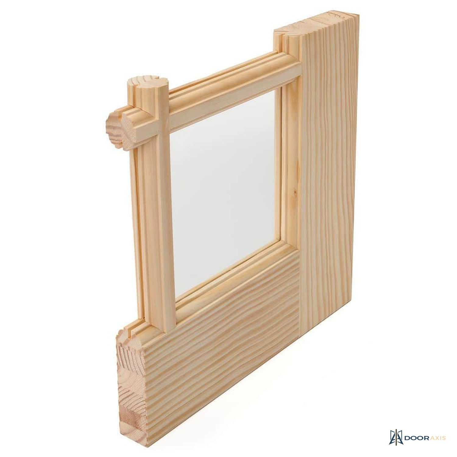 Door Axis 60 in x 80 in 15-Lite True Divided Clear Glass Unfinished Pine Double Prehung Interior French Door - panel and glazing detail