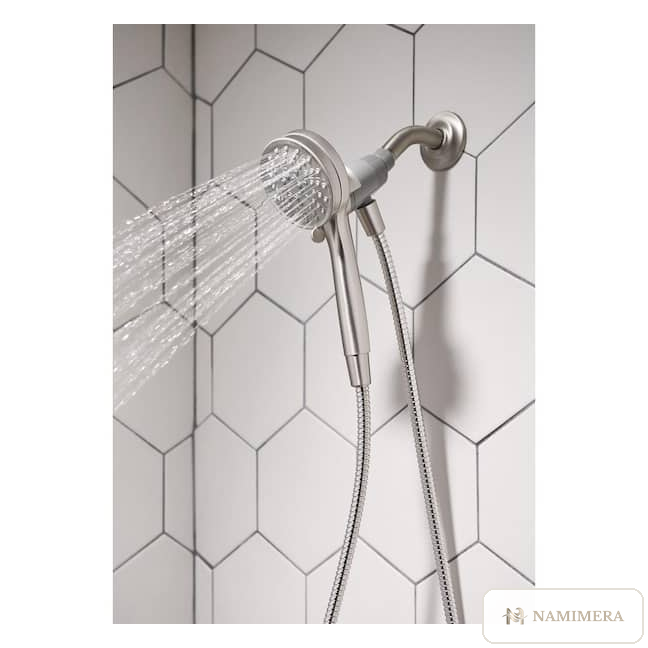 Namimera 6-Setting Handheld Shower Head with Magnetic Dock and 60 in. Hose, 1.75 GPM, Brushed Nickel - detail view