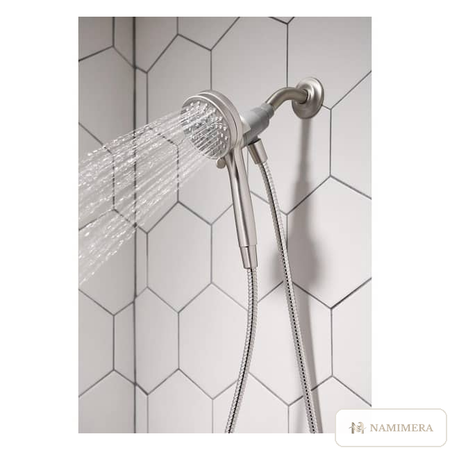 Namimera 6-Setting Handheld Shower Head with Magnetic Dock and 60 in. Hose, 1.75 GPM, Brushed Nickel - detail view