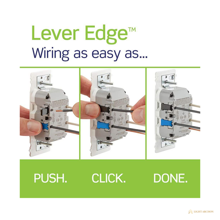 Light Archon Quicklatch 15A Self-Test GFCI Outlet with Lever Terminals 3-Pack - construction detail
