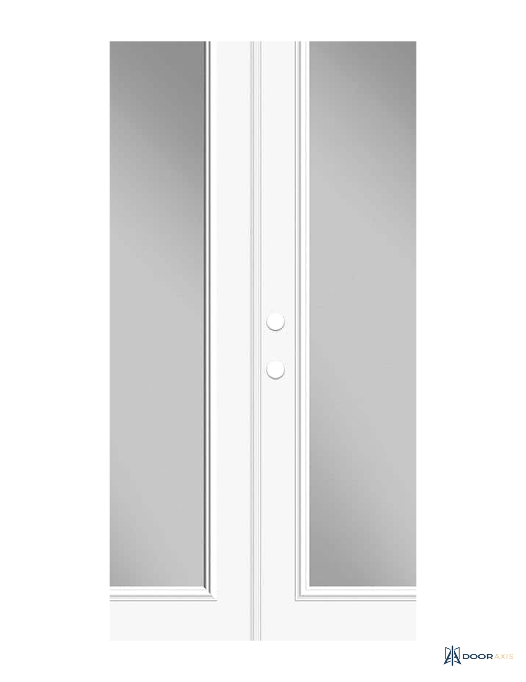Door Axis 60 in x 80 in Full Lite Steel Prehung French Patio Door with Exterior Casing, Right-Hand Inswing - panel and glazing detail