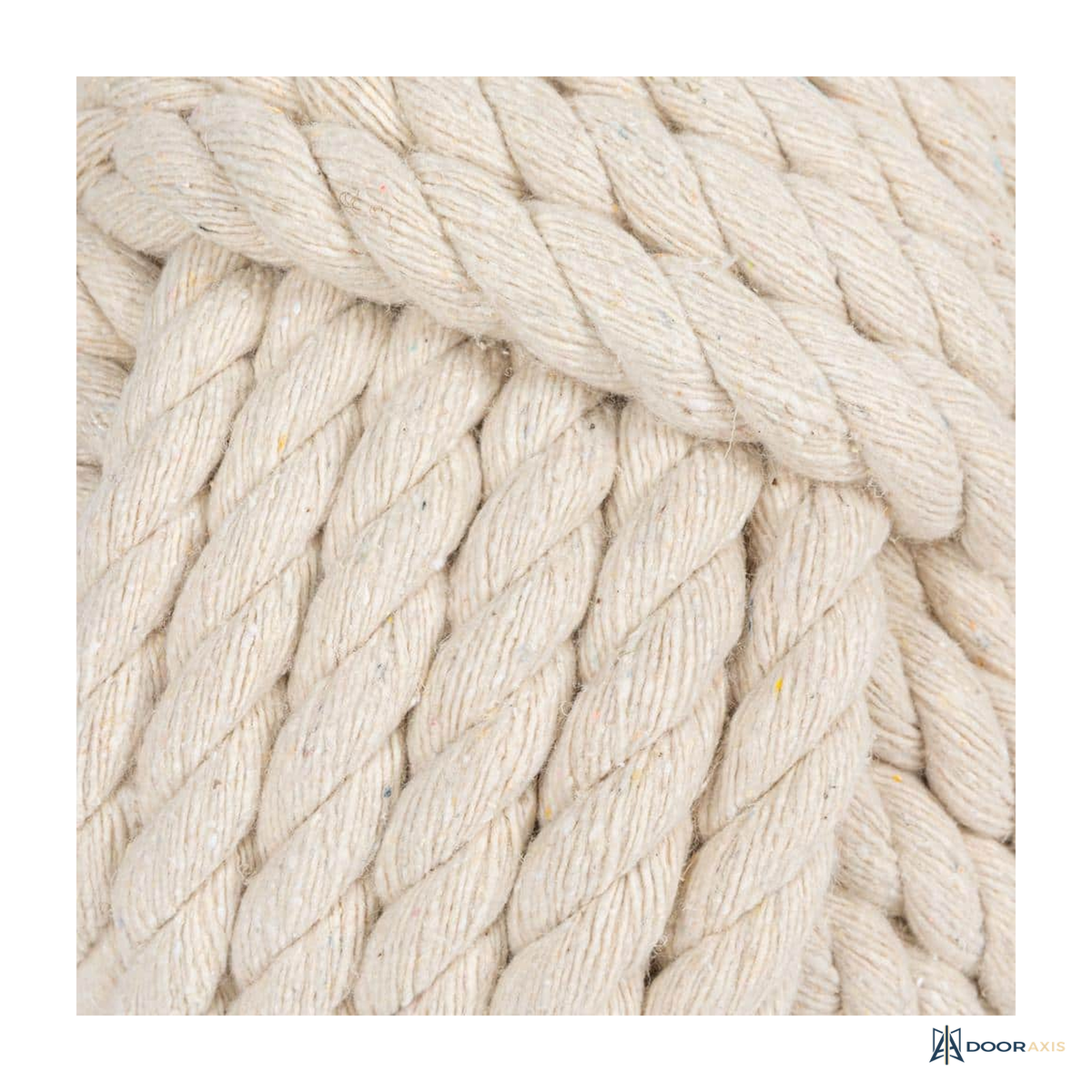 Door Axis Weighted Rope Knot Door Stop, Natural Tan - panel and glazing detail