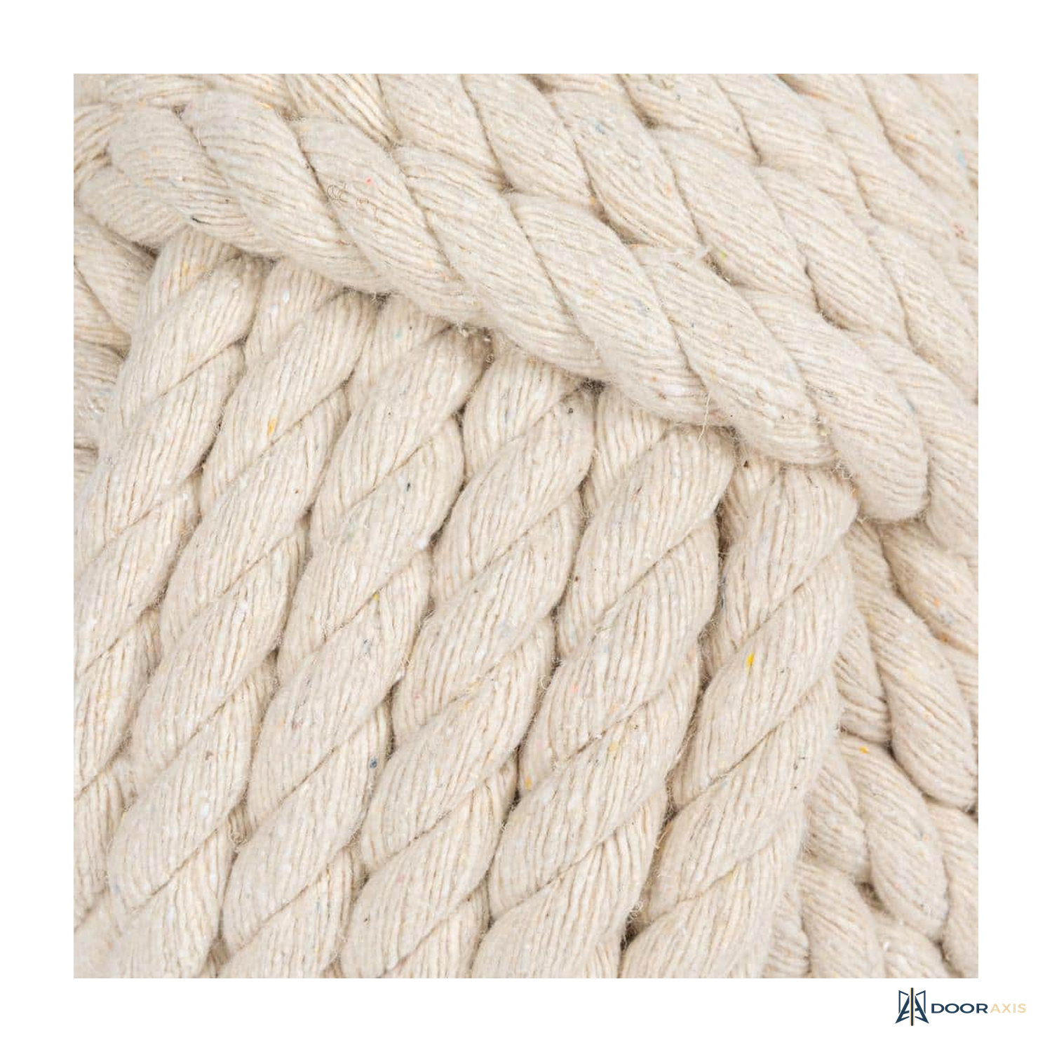 Door Axis Weighted Rope Knot Door Stop, Natural Tan - panel and glazing detail