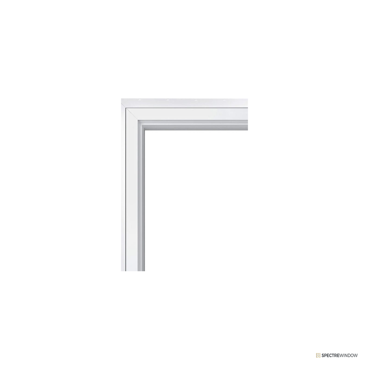 Spectre Window 29.5 in. x 47.5 in. Vinyl Casement Window with Full Screen - frame and hardware detail