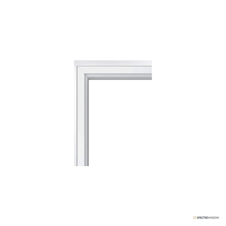 Spectre Window 29.5 in. x 47.5 in. Vinyl Casement Window with Full Screen - frame and hardware detail