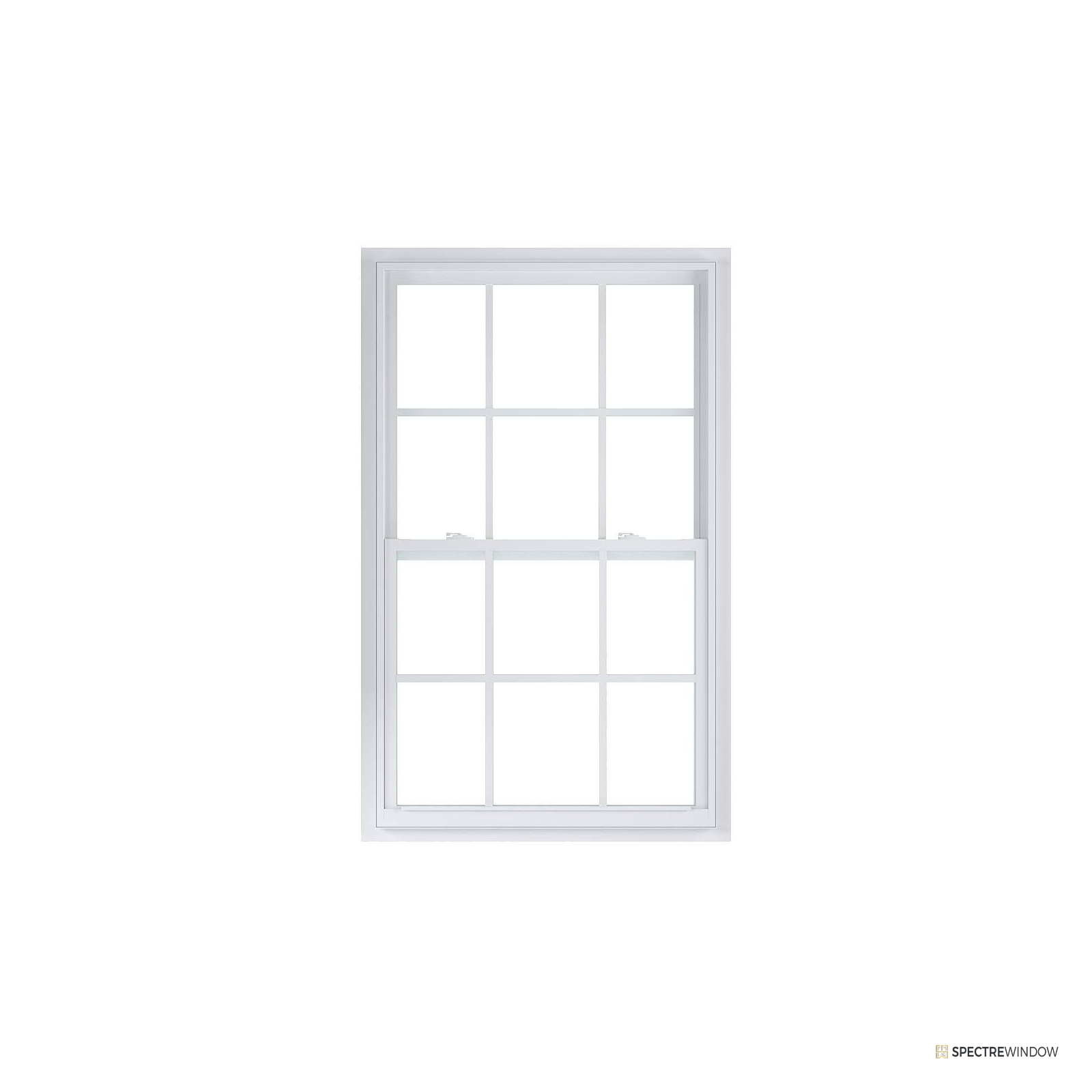 Spectre Window 35.375 in. x 59.25 in. Vinyl Single Hung Window with Low-E Insulated Glass - frame and hardware detail
