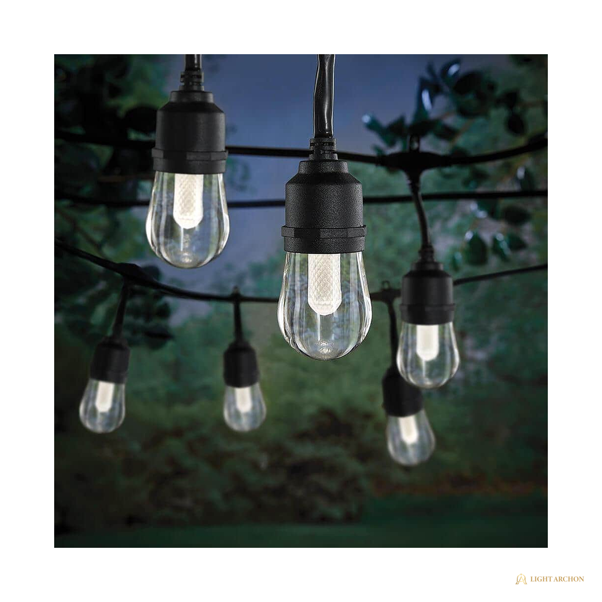 Light Archon Prism Smart RGBW LED Patio Light Strand, Black - construction detail