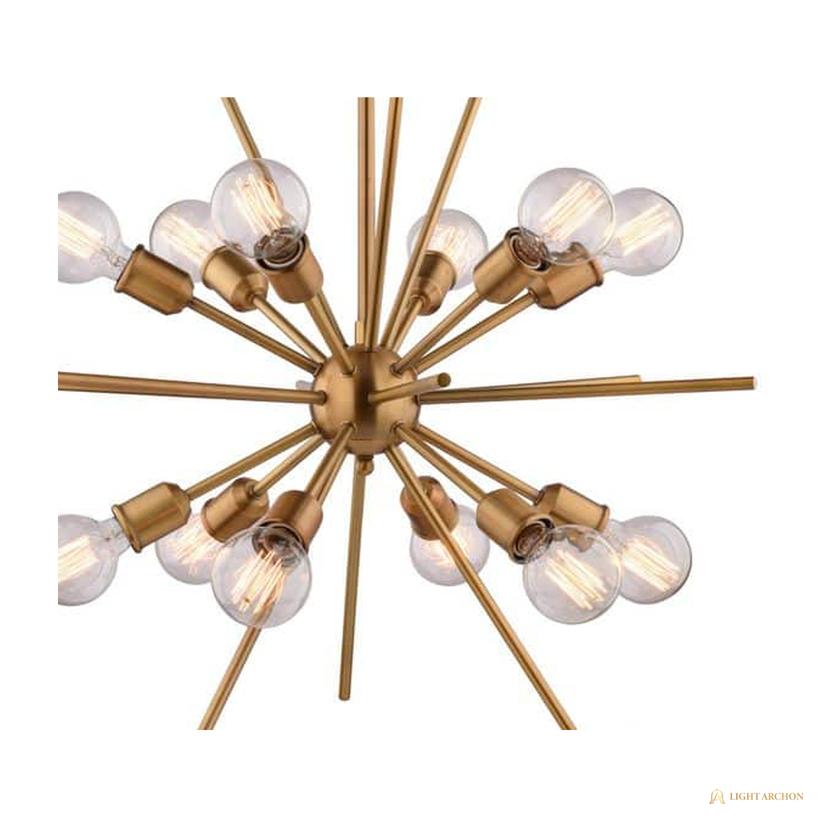 Light Archon Kepler 27.5 in. 12-Light Natural Brass Sputnik Pendant - construction detail