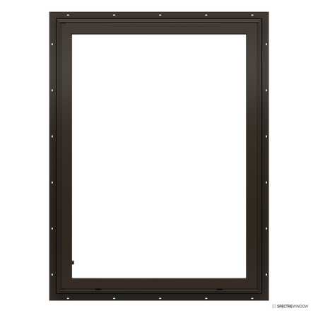 Spectre Window 35.5 in. x 59.5 in. Fiberglass Casement Window with Full Screen - frame and hardware detail