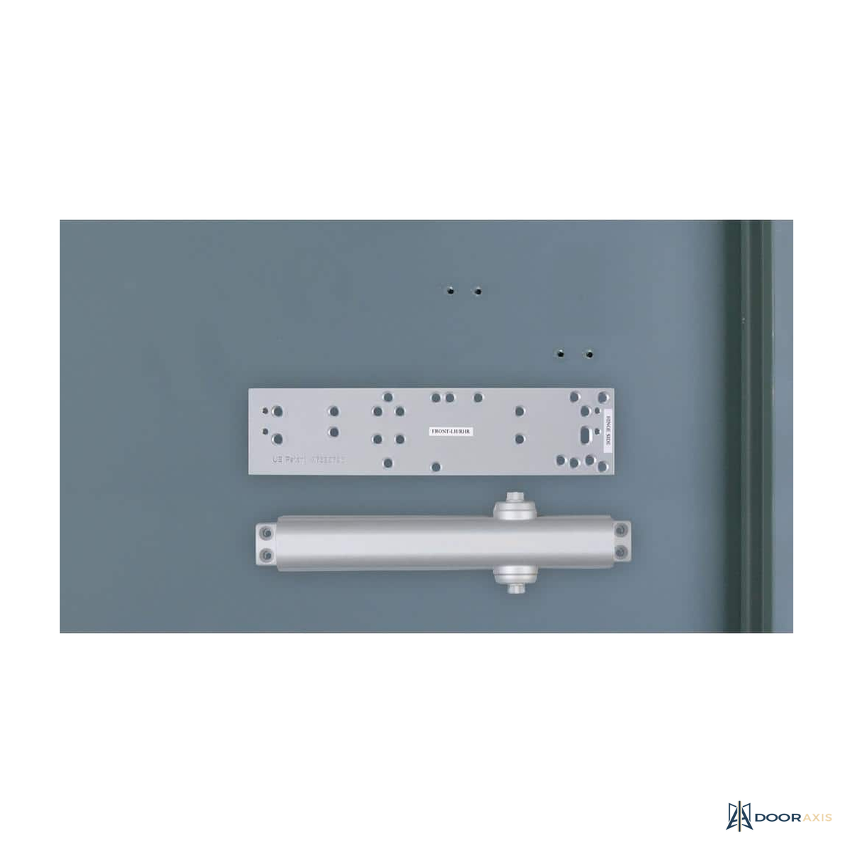 Door Axis Heavy Duty All-In-One Commercial Door Closer with Universal Plate - panel and glazing detail