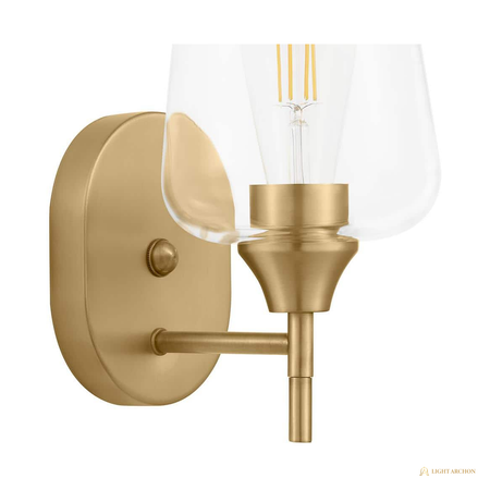 Light Archon Bramwell 5.5 in. 1-Light Wall Sconce with Clear Glass Bell Shade, Antique Brass - construction detail