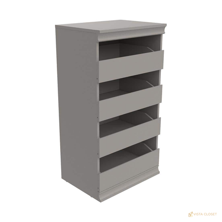 Vista Closet 21.4 in. W White Stackable Modular Closet Unit with 4 Drawers - construction detail
