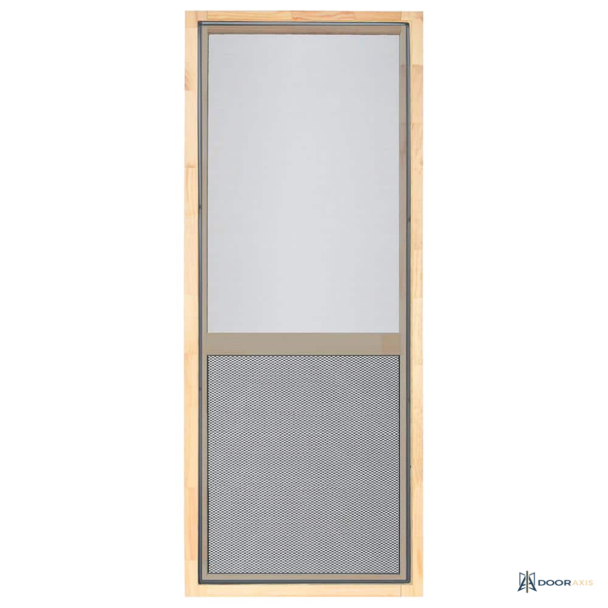 Door Axis 36 in x 80 in Unfinished Wood Hinged Screen Door, Charcoal Fiberglass Mesh - panel and glazing detail
