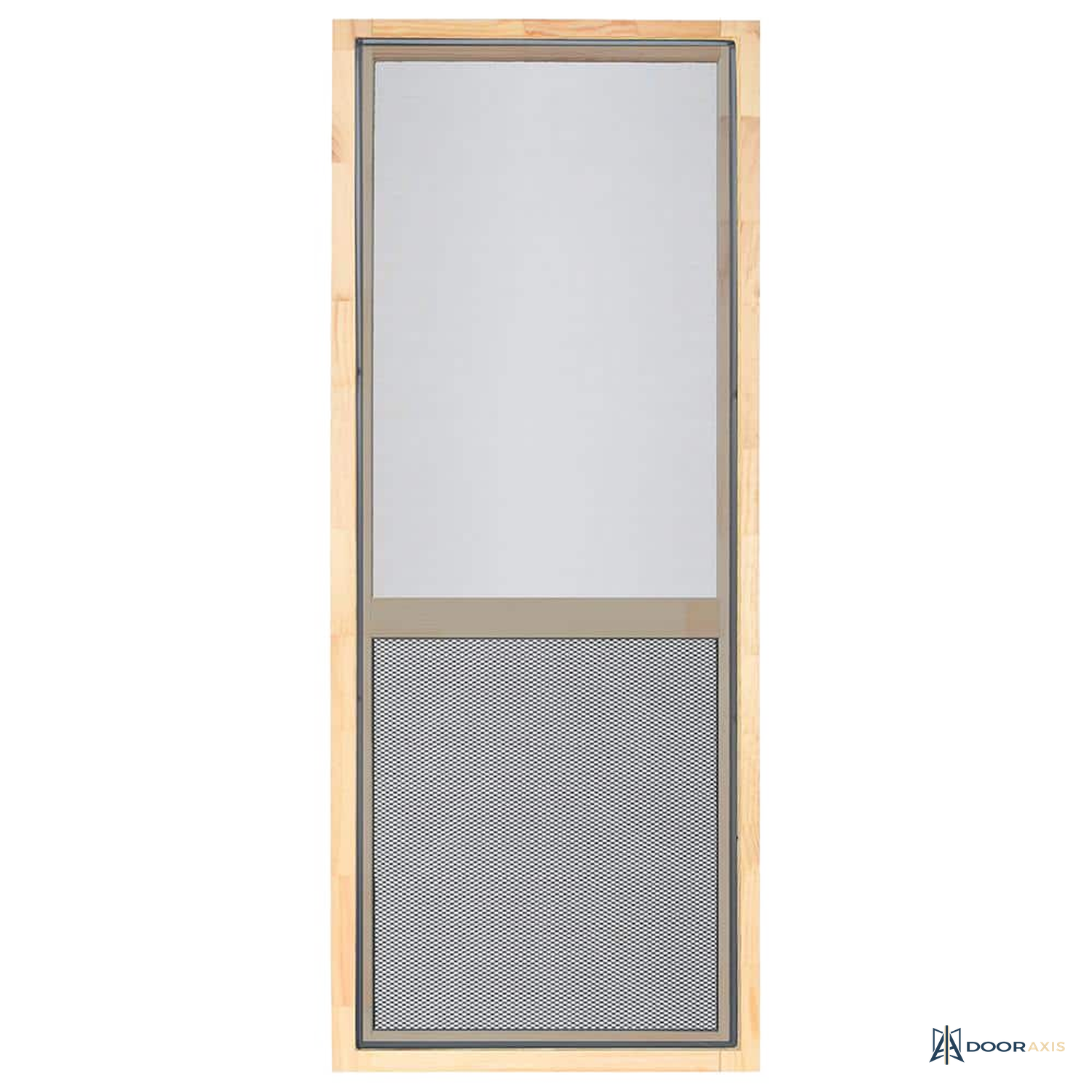 Door Axis 36 in x 80 in Unfinished Wood Hinged Screen Door, Charcoal Fiberglass Mesh - panel and glazing detail