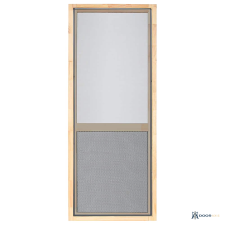 Door Axis 36 in x 80 in Unfinished Wood Hinged Screen Door, Charcoal Fiberglass Mesh - panel and glazing detail