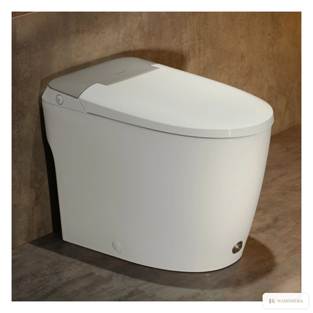 Namimera Air-Assist One-Piece Elongated Toilet, 1.0 GPF, 12 in. Rough-In, White - detail view