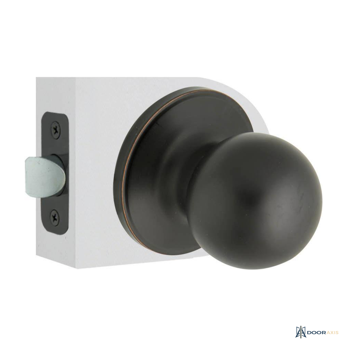 Door Axis Aged Bronze Ball Door Knob - panel and glazing detail