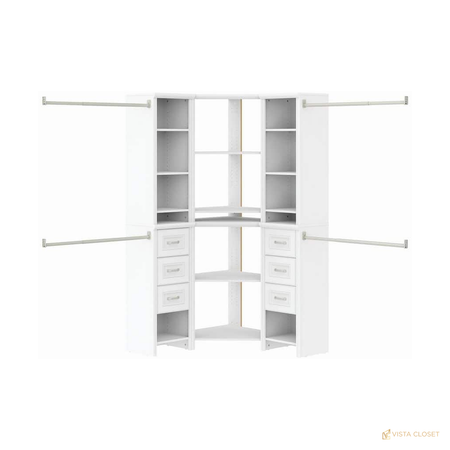 Vista Closet 60 in. to 120 in. W White Trimmed Wood Closet System Kit - construction detail