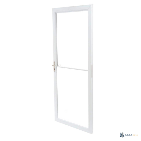Door Axis 36 in x 80 in White Full View Aluminum Storm Door with Retractable Insect Screen - panel and glazing detail