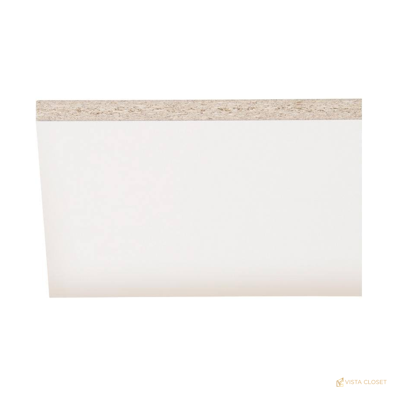 Vista Closet 15.75 in. D x 97 in. L White Melamine Closet Shelf - construction detail
