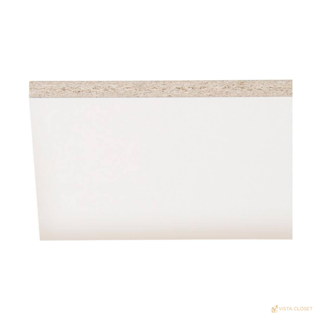 Vista Closet 15.75 in. D x 97 in. L White Melamine Closet Shelf - construction detail
