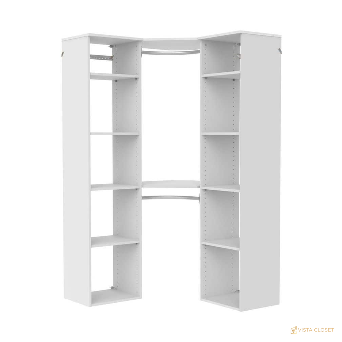 Vista Closet 84 in. to 120 in. W White Modern Wood Closet System - construction detail