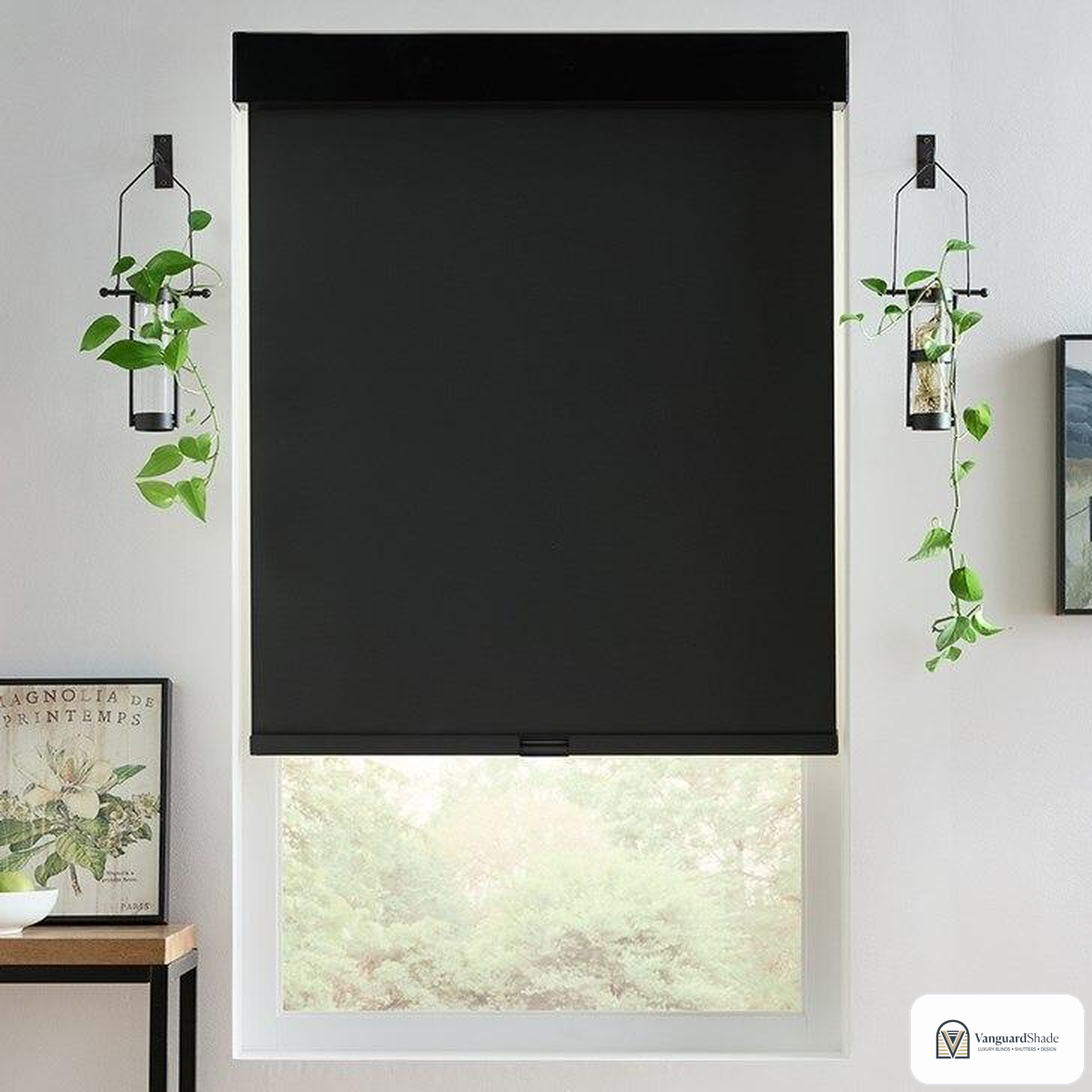 Vanguard Shade Cut to Size Vinyl Roller Shade, Room Darkening, Cordless, Stock Widths - detail view